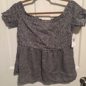 Relaxed Off-the-Shoulder Smocked Top for Women